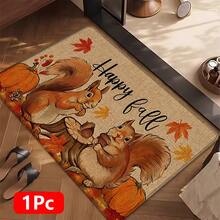 1pc Squirrel Pattern Printed Linen Kitchen Rug, Doormat, Bath Mat, Hallway Mat, 3D Printed Rectangle Carpet For Living Room, Bedroom, Corridor, Bathroom, Laundry Room - Polyester Rug For Indoor And Outdoor Home Decor - Multicolor - View 16