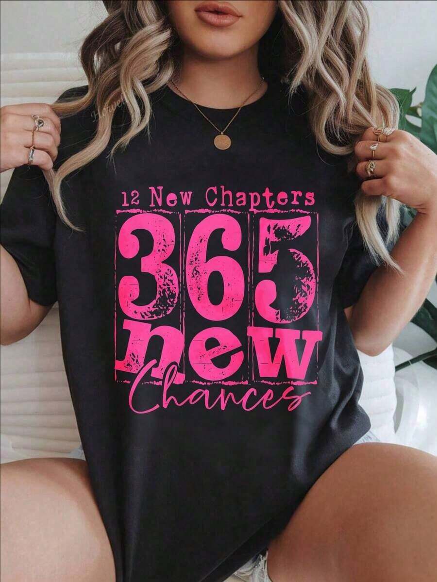 Twelve New Chapters Three Six Five - Nueva Camiseta Casual Estampada de Moda para Mujer, Adecuada para Todas las Temporadas
-Blanco - Negro - Ver 1