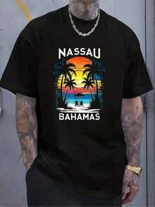 Camiseta unisex de manga corta con estampado a una sola cara.El diseño presenta recuerdos de Nassau y las Bahamas.Camiseta gráfica unisex informal.Se puede combinar con conjuntos familiares a juego.Perfecta para Pascua, regalos de Pascua, regalos del Día de San Patricio, camisas para mujer, camisas informales para mujer, camisetas para mujer, tops, camisas, ropa para hombre, camisetas para hombre, etc.Cómoda y con un tacto agradable.Camiseta unisex. - Negro - Ver 7