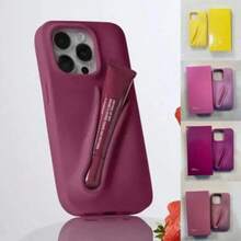 Silicone Phone Case With Lip Gloss Holder Back Stick On Holder For 17/16/15/14/13 Pro Max Plus 17 Air Valentine's Day Fundas Para Custom Phone Case  Fundas Pink Phone Case Cute Phone Cases - Lemontini - Xem 5