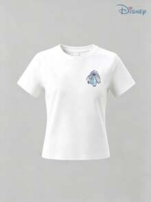 Kids' Disney Lilo & Stitch T-Shirt, Cute "Kiss Mark Stitch" Graphic Tee, Soft Breathable Casual Top, Perfect For Theme Park Trips, Family Events, Playdates & After-School Activities - trắng - Xem 3