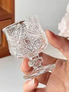 1个/3个/5个装蝴蝶形高脚酒杯，酒杯，迷你烈酒杯，创意复古雕花玻璃杯，迷你水果酒杯，优雅高脚甜点酒杯，时尚烈酒杯 - 彩色 - 查看 4