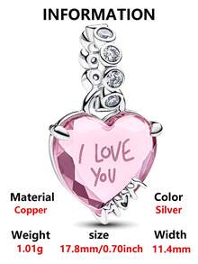 1pc Luxury Romantic Flower & Heart Beaded Pendant, Creative Versatile DIY Bracelet/Necklace, Mother's Day Gift - Multicolor - View 11