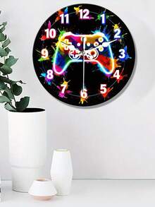 1 chiếc đồng hồ treo tường im lặng chủ đề trò chơi điện tử 10 inch/12 inch - màn hình kỹ thuật số gỗ tròn, lý tưởng cho phòng ngủ, phòng khách, trang trí quán bar, quà tặng ngày lễ hoàn hảo, đồng hồ treo tường phòng ngủ trang trí chủ đề trò chơi vận hành im lặng - Nhiều màu - Xem 8