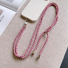 Cordón ajustable y universal de unicolor para teléfono, arnés desmontable unisex, collar de teléfono antiperidida duradero, arnés de teléfono multifuncional, longitud ajustable - Rosa Roja - Ver 3