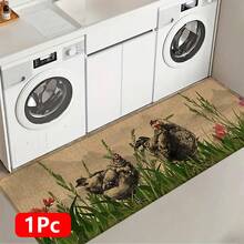 1pc Home Decor, Rooster Pattern Printed Linen Kitchen Rug, Carpet, Mat, Bathroom Mat, Doormat, 3D Printed Rectangular, Suitable For Living Room, Bedroom, Hallway, Bathroom, Laundry Room - Polyester Carpet, For Indoor And Outdoor Home Decor - Multicolor - View 14