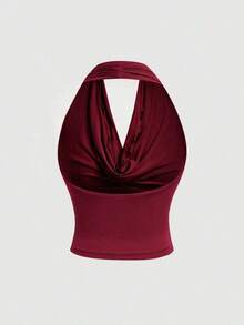 Camiseta de tirantes ajustada de un solo color con 3 formas de usar para mujeres - Multicolor 2 - Ver 6