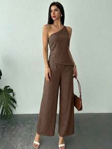Conjunto de dos piezas para mujer para uso diario - Camel - Ver 7