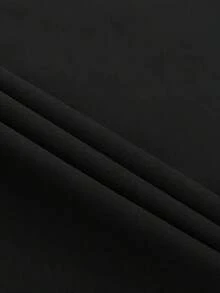 Camiseta manga corta cuello redondo 100% algodón, estampado trendy, tejido ligero y ventilado, estilo moda casual, apta para vida diaria, salidas informales y citas en primavera, verano y otoño - Negro - Ver 4
