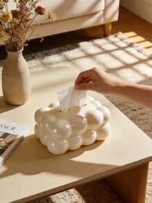 1pc Aesthetic Water Ripple Clear Acrylic Tissue Box Luxury Room Decor Home Crystal Light Effect Refresh Season Wedding Gift Summer Vibe Decor High-End Styling Modern Storage Solution - Transparent Tissue Box - View 2
