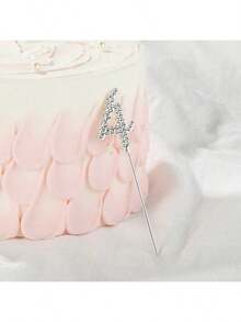 1pc/10pcs Silver Rhinestone Number 0-9 Cake Topper, Suitable For Birthday Wedding Party Cake Decorations - Silver - View 6