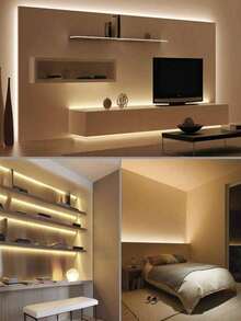 1 Gulungan 3,28 kaki, 2 Gulungan 32,8 kaki, Lampu Strip LED Putih/Putih Hangat 5V dengan Tombol Saklar, Lampu Strip LED USB 2835 LED, Lampu Strip Fleksibel USB Cocok untuk Dekorasi Rumah, Dapat Digunakan untuk Lampu Latar TV, Kamar Tidur, Lemari Pakaian, Dapur, Kabinet, Pencahayaan DIY, Lampu Latar TV, Pencahayaan Dekorasi Kamar Tidur dan Dapur, Lampu Dekorasi Cermin - Putih - View 4