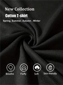 Camiseta vintage de algodón 100% suave con temática de Halloween - de manga corta, cuello redondo, estilo casual, con estampado de murciélagos - transpirable y cómoda, ideal para regalar. Camisetas gráficas de verano para mujer, camisa casual con estampado, manga corta y cuello redondo, moda urbana local de primavera/verano. - Negro - Ver 6