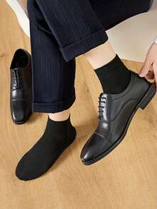 1/3 Pairs Classic Business Men's Mid-Calf Socks, Black/White/Gray, Comfortable & Skin-Friendly, Versatile For All Seasons - Multicolor - View 7