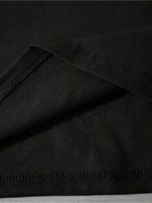 Camiseta Corta de Cuello Redondo para Mujer con Estampado de Eslóganes Gráficos y Alas, Camiseta de Algodón - Negro - Ver 4