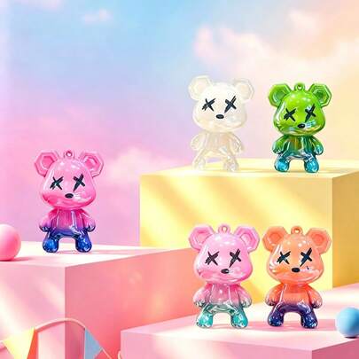 1 pieza Llavero de oso degradado lindo, adorno colgante de moda para bolso, perfecto para atuendo diario, recuerdos de fiesta, regalos de San Valentín, regalos de agradecimiento, artículos de regalo a granel