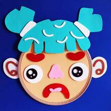 Quixorblex 38pcs Felt Facial Expression Teaching Aids, DIY Emotion Recognition Puzzle, Interactive Classroom Learning Tool, Creative Teacher Supplies, Social Emotional Learning Set, Home And Team Activity Game, Back To School - Brown - View 11