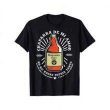 Camisetas retro populares"Chaparrita de Mi Amor" Bottle Graphic Tee, Mexican Style Casual T-Shirt, Retro Crew Neck Top,ropa para niñas, conjuntos de chicas de televisión, conjuntos a juego para madre e hija, adecuados para regalos de San Valentín, unisex, camisetas conmemorativas, San Valentín, productos de anime japonés, conjuntos para padres e hijos, San Valentín, hombres, camisetas gráficas, mujeres, camisetas gráficas, camisas, ropa para niños pequeños, estilo coreano, conjuntos para niñas. - Negro - Ver 1