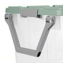 160 Quart Durable Clear Plastic Storage Containers, 2 Pack Extra Large Wheeled Bins With Light Green Latch Lids - Green / Clear - View 4