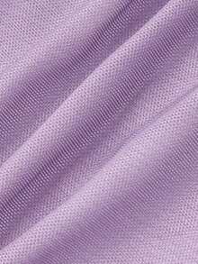 Vestido de malla de longitud media con un hombro, fruncido y efecto ombré - Morado Violeta - Ver 4