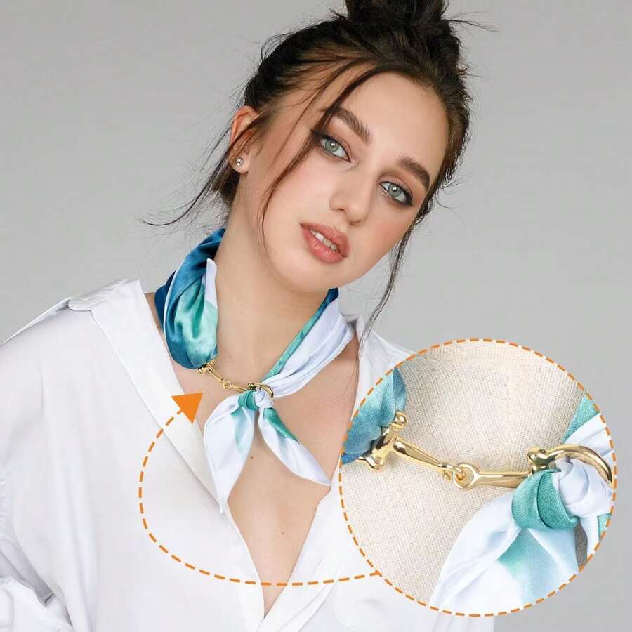 1pc/2pcs/4pcs Asymmetrical Metal Scarf Clips, Fashionable Accessories Multi-Functional Hijab Clips - Multicolor - View 1