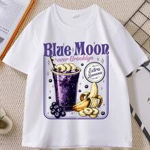 Camiseta Blue Moon Over Brooklyn, camiseta Heated Rivalry Extra Banana Smoothie, camisetas informales de algodón de manga corta para hombres y mujeres - forma - Ver 1