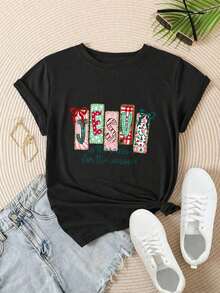 Women's Casual Short Sleeve T-Shirt - "Jesus Is The Reason For The Season" - Round Neck, Summer Top, Machine Washable, Ladies' T-Shirts, Casual Wear, Modern Style, Comfortable Fit

Black - 黑色 - 查看 2