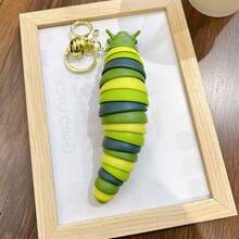 1pc Large Snail Stress Relief Keychain (Random Body Color), Soft Silicone Squeeze Toy Clickable Keychain, Women's Bag Accessory, Cute Ornament, Graduation Gift Accessory, Unisex Adult Finger Keychain, Soothing Keychain, Focus & Relaxation Stretchable Keychain, Birthday Gift, Party Gift, Holiday Gift - Multicolor - View 10