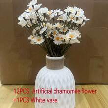 120/60pcs Breathable Artificial Flowers, Chamomile Faux Wedding Bouquet INS Style Floral Decor White Fake Flowers Wedding Artificial Bouquet Flower Arrangement Home Office Outdoor Garden Decor Home Decoration - Multicolor - View 14