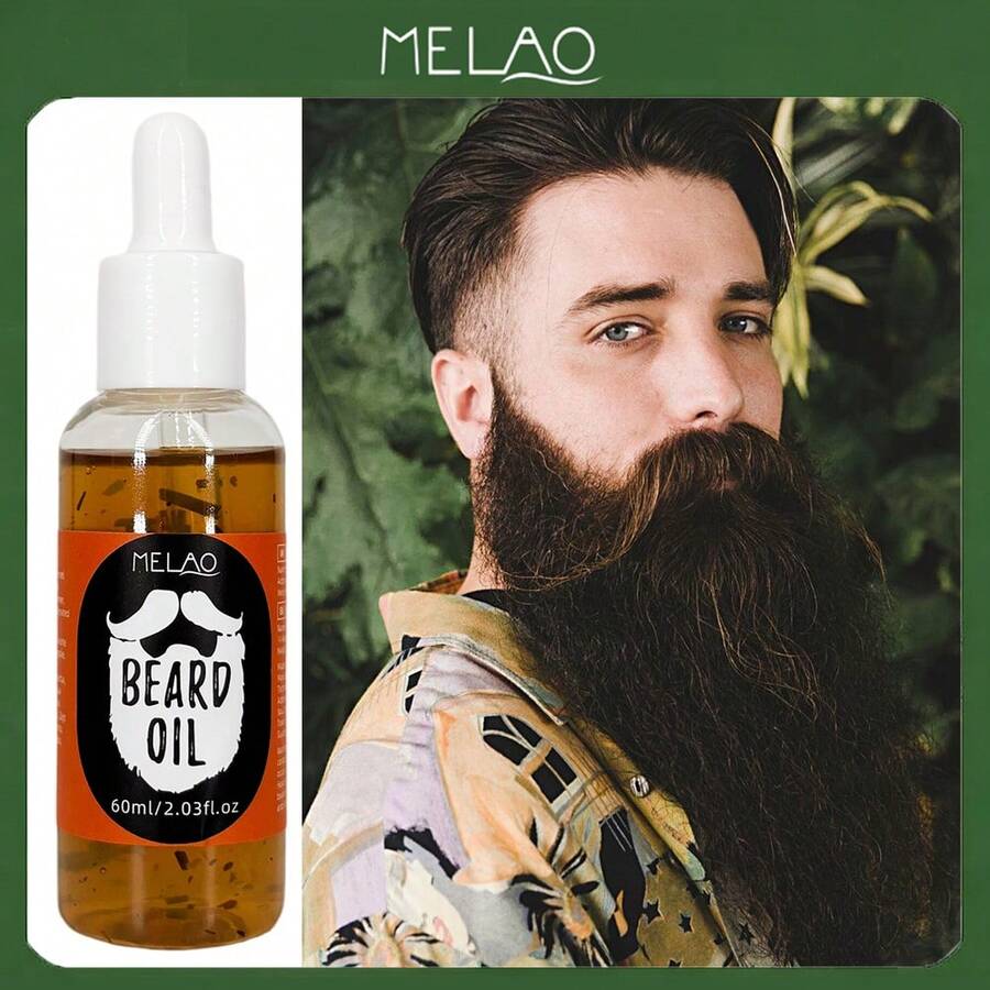 MELAO 男士鬍鬚油 60ml/2.03 Fl Oz 天然滋養鬍鬚護理油，軟化並滋潤鬍鬚與肌膚 - 60ml - 查看 1