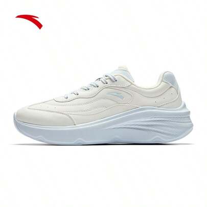  Anta Manbo | Women's Low-Top Casual Leather Shoes, Soft Sole Non-Fatiguing, Versatile Fashion Sneakers For Summer