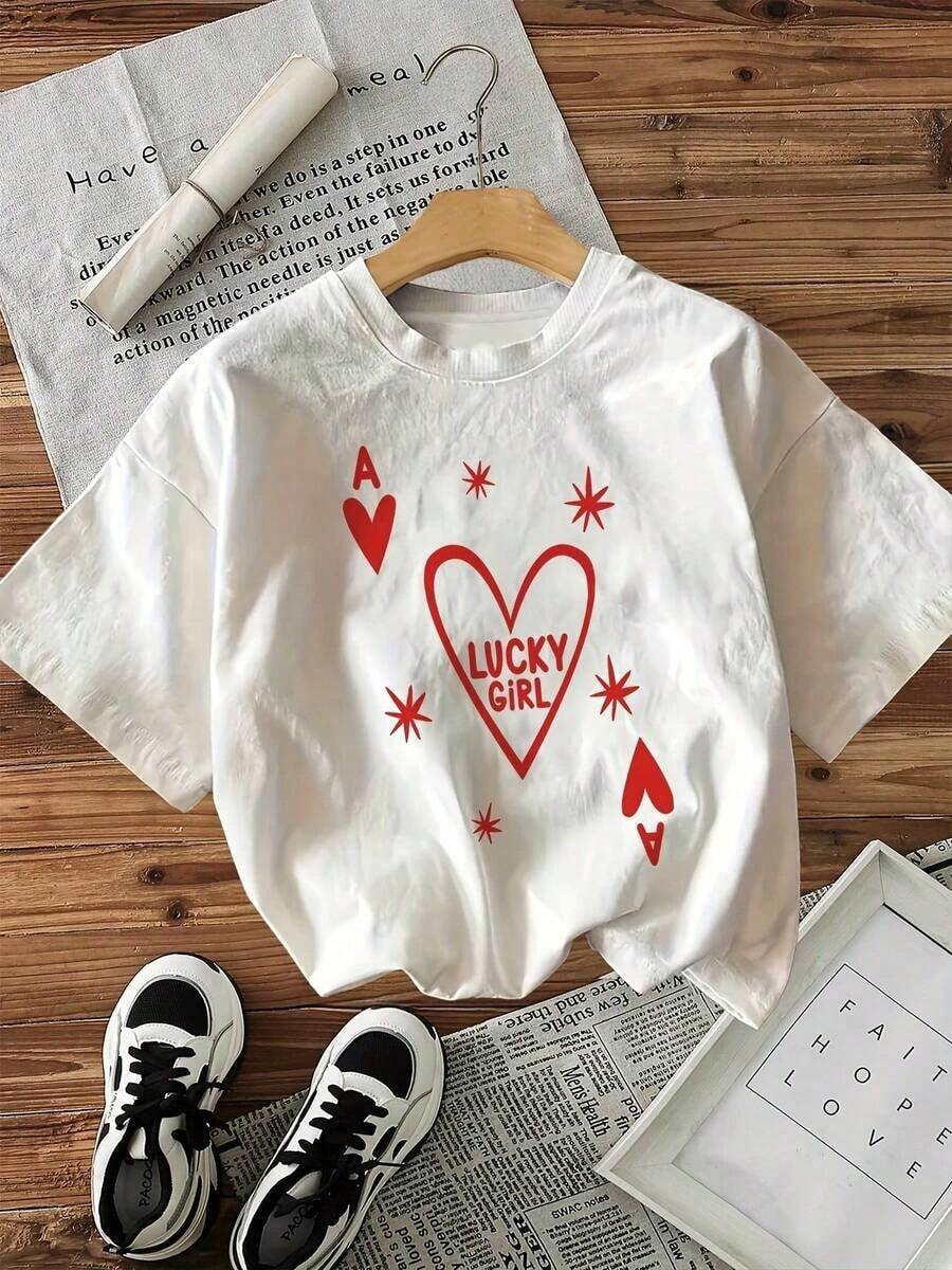 Camisetas gráficas de moda con estampado de letras, camiseta de manga corta con cuello redondo, top casual para verano y primavera, ropa de mujer 100% algodón, moda, casual, estilo deportivo relajado, talla grande, ropa de mujer de algodón, blusa, camisa > Hermosa. - Blanco - Ver 1