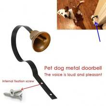 Dog Training Doorbell, Hanging Copper Bell For Potty Training, Pet Door Bell For Dogs To Ring To Go Outside, Easy Install Wall Mounted Pet Training Accessory - Black - View 10