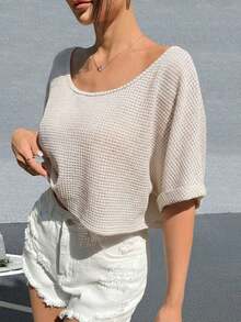 Camiseta de mujer de punto a rayas de estilo minimalista y casual, de un hombro, con efecto dopamina, adecuada para el uso diario, citas, reuniones, otoño/invierno/verano, Navidad, Año Nuevo, Acción de Gracias, fiestas, bodas, playa, ceremonias de graduación, moda, elegante, casual, salidas, citas, reservas, viajes, brillante, Día de San Valentín, vacaciones, Y2K y otras ocasiones. - Albaricoque - Ver 6
