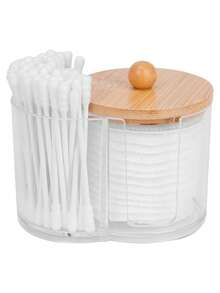 2-In-1 Swab Storage Box Is Made Of Plastic And Can Be Used As A Bathroom Storage Container Or A Cosmetic Accessory Dressing Table Storage Box. It Can Hold Pads, Swabs, Dental Floss Picks, Etc. - Multicolor - View 8