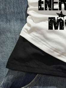 Camiseta de mujer casual de cuello en V retro, con atar, de manga corta y contraste de color, adecuada para el verano - Blanco 10 - Ver 4