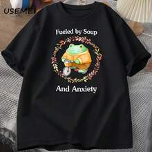 Camiseta de sopa y ansiedad, camiseta divertida con gráfico de rana, Camiseta de manga corta de algodón, camiseta Unisex estampada con cuello redondo, ropa para hombre - forma - Ver 1