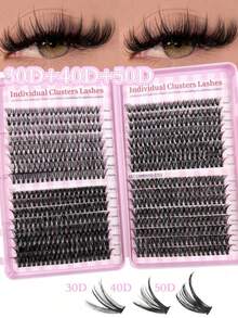 1 Box 640 Clusters 30D 40D 50D High Capacity Cluster False Eyelashes 9-16mm Mixed D Curl Effect, Natural Style, Soft & Comfortable False Eyelashes Suitable For Natural, Dramatic, Daily Makeup, And Cosplay - D - View 2