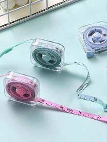 1 pieza Regla cuadrada transparente y colorida de 2m, cinta métrica suave mini - Tipo A - Ver 3