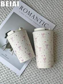 Gobelet isotherme à double paroi en acier inoxydable, motif nœud papillon et étoiles rose, 350-450 ml (11,83-15,21 oz). Idéal pour la voiture, le bureau, la salle de sport, les voyages, les activités de plein air, le thé ou le café. Couvercle avec bec verseur. Parfait pour l'extérieur, le bureau, la maison, l'école, la voiture, la salle de sport, les voyages, les anniversaires, la fête des mères, la fête des pères, la rentrée scolaire ou la Saint-Valentin. - Multicolore - Voir 8