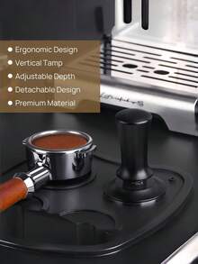 51mm/53mm/58mm Coffee Tamper, Professional Barista Coffee Tamping Tool. Features Include Calibrated Spring, Stainless Steel Design, Adjustable Depth Coffee Distributor, And Self-Leveling Coffee Distributor. - Multicolor - View 8
