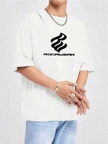 Men's Graphic T-Shirts, 1 Piece New Summer Printed T-Shirt For Men, Casual, Sporty, Short Sleeve, Versatile And Comfortable, Breathable T-Shirt For Outdoor Use, Lightweight And Breathable, Quick Drying, Suitable For Summer, 180g 100% Cotton - 白色 - 查看 5