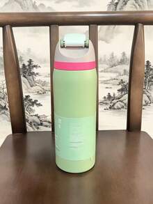 New O-WALA Outdoor Straight Stainless Steel Vacuum Flask, Multiple Colors Available, Press Button Handheld Design, Minimalist Fashionable And Efficient, Suitable For Students And Car Use - Multicolor 32oz - View 5