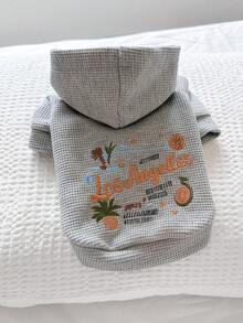 1件宠物衣服，狗狗/猫咪服装，小型犬可爱装扮，保暖舒适的小型宠物卫衣，适合秋冬季穿着 - 灰色 - 查看 11