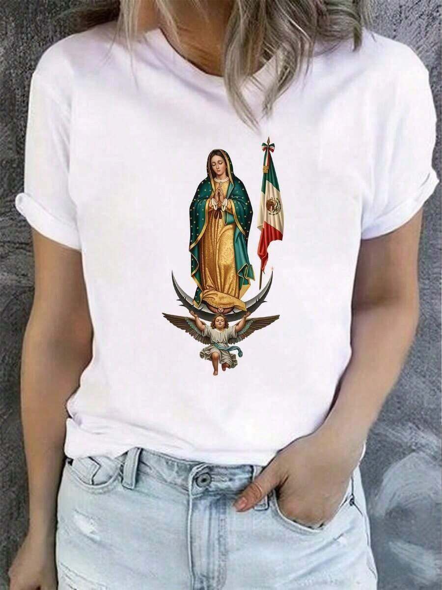 Camiseta casual para mujeres camiseta impresa para mujeres Halloween camisa impresa para mujeres camiseta para mujeres camiseta para mujeres sudadera para mujeres - Blanco - Ver 1