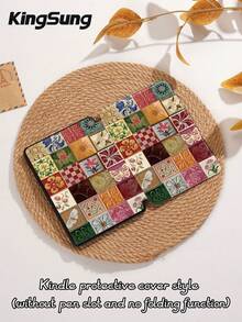 Kingsung Floral Check Pattern Tablet Case, Suitable For IPad Air 8 (M4) 2026 (11-Inch), Air 8 (M4) 2026 (13-Inch), 9.7/10.2/10.5/10.9/12.9/Pro 11, 10th Generation Air 8 (M4) 2026 (11/13-Inch), Also Suitable For Galaxy Tab S6 Lite 10.4-Inch. Suitable For Kindle Paperwhite 12th Generation 2024, Kindle 11th Generation 2022 Anti-Drop Protection, Smart Stand/Automatic Wake-Up/Sleep Function. - Multicolor - View 10