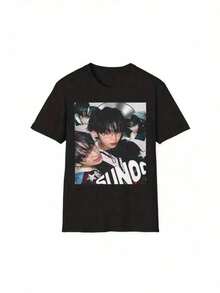 Camiseta unisex de manga corta, Sunoo Pretty Chaos Tee, camiseta  con estética de brillo, top gráfico Duality Fan, ajuste suave unisex, camisetas ENGENE US para hombre, Spiderman, , camisetas para mujer, Romwe Men, boho chic, regalos para maestros, camiseta para mujer, ropa curvy para hombre, Y2K - Negro - Ver 6