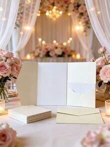 20 chiếc phong bì thiệp mời cưới kiểu gấp ba, thiết kế tối giản, phù hợp cho lễ đính hôn, sinh nhật, lễ rửa tội và các dịp khác, thiệp mời tự làm, kích thước 5*7 inch, kiểu bỏ túi, thiệp mời tự làm. - Xanh đậm - Xem 8