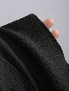Vestido mini de punto sin tirantes de unicolor minimalista para mujer, vestido de pastel de múltiples capas - Negro - Ver 6