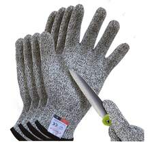 Bộ 2 găng tay chịu nhiệt, chống cắt 5 cấp độ, găng tay an toàn cho đầu bếp, dùng khi nướng, chiên, mở hàu, thái, cắt thịt, vải co giãn không đường may, cách nhiệt hai lớp, găng tay nhà bếp nhẹ. - Xem 10